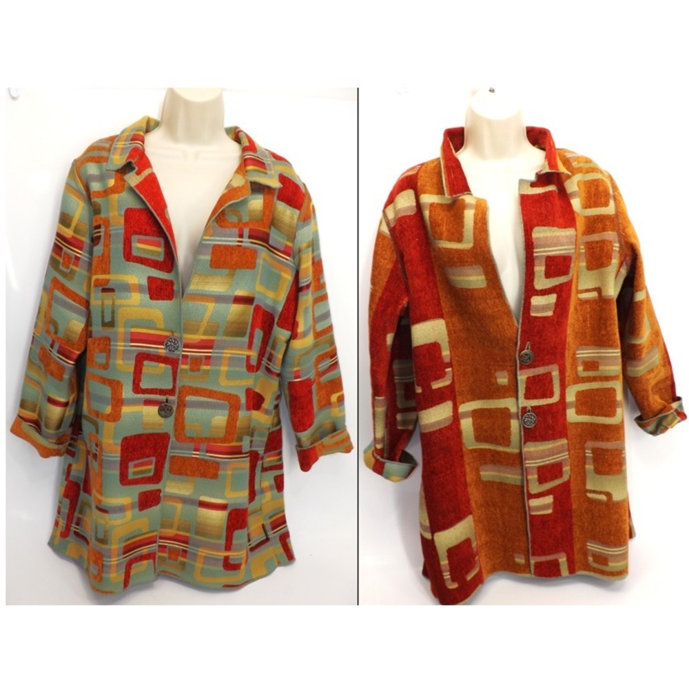 Winding River  Fashions Designer Reversible Jacket - Measures size Medium